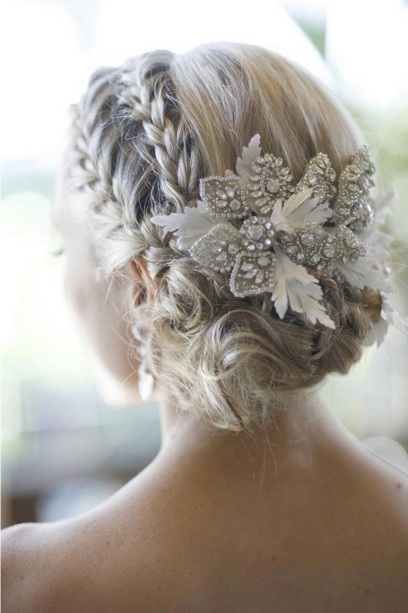 winted wedding hairstyle with crystals